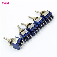 5Pcs/lot 6-Pin DPDT ON-ON Mini Toggle Switch 6A 125VAC Mini Switches #G205M# Best Quality