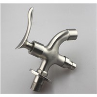 Wall Mounted Tap One In Two Out  Single Cold 304 Stainless Steel Multifunction Washing Machine Taps 4&#39;&#39; interface