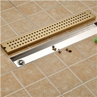 Gold-plated Bathroom Shower Floor Drain 70cm Large Flow Floor Waste Grid Drain