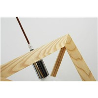 Nordic Mordern Wooden Shuttle Triangle LED E27 110/220V 32/37/42cm Wood Pendant Lights Droplight Hanging Lamp For Home