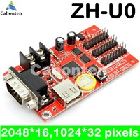 ZH-U0 USB + RS232 port led controller board 2048*16,1024*32 pixels  P10,f3.75,P4.75,p7.62 display drive module led control card