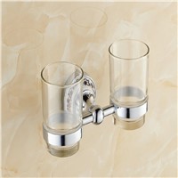 AUSWIND Ceramic Polished Toothbrush Holder Luxury Silver Cup-shelf Wall Mounted Bathroom Accessories Set