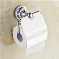 Antique Chrome Polished Zinc Alloy Toilet Paper Holder Luxury Round Base Roll Holder Tissue Box Bathroom Accessories BK3
