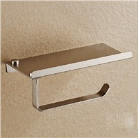 Modern Polished Chrome Toilet Paper Holder Stainless Steel Roll Paper/Tissue Holder Mobile Phone Wall Mounted Bathroom Products
