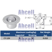 CY-12H Cheap 12mm 5/8kgs load capacity pressed metal Ball transfer unit,CY12H 2 hole mounting ball bearing