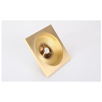Solid Brass Square Floor Drain Art Carved Shower Ground Drainer with Gold ,10*10 cm