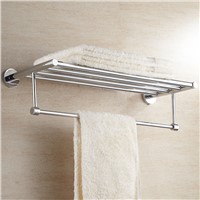 SUS304 Stainless Steel Towel Rack Shelf Polish Bathroom Shelves Round Bar 60CM Length Bathroom Accessories