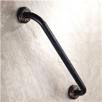 Antique Black Oil Bathroom Grab Bar Copper Carved Toilet Barrier Free Hand Handle Wall Mounted Bathroom Accessories