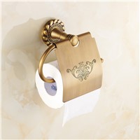 Antique Toilet Paper Holder Luxury Brass Carved Paper Holder Cover Wall Mounted Toilet Tissue Box Holder Bathroom Accessory