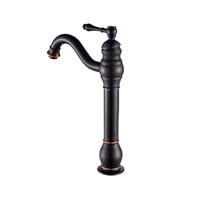 Deck Mount Bathroom Vessel Sink Faucet Single Lever Control Tall Spout Mixer Taps Oil Rubbed Bronze Finish