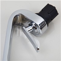 New Bathroom Sink Basin Faucet Deck Mount Bright Chrome Washing Basin Mixer Water taps Single Handle Bathroom Faucets