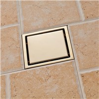 Modern Solid Brass Brushed Nickle Square Bathroom Shower Deodorant Floor Drain