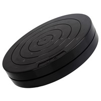 7-Inch Black Round Plastic Rotary Plate Turnplate Clay Pottery Sculpture Tool