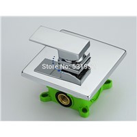 High Quality Square Solid Brass Concealed Install Single Handle Control Mixer Valve for Shower Faucet Complete Valve