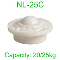 25mm 1&amp;amp;quot; Nylon Ball transfer unit 25kg capacity NL-25C POM Press mounting Wheel Plastic ABS Ball Pop-up Roller Caster