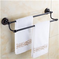 Classical Brass Double Towel Rod European Gold/Black/Bronze Towel Bar 60cm Length Wall Mounted Bathroom Hardware Sets