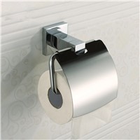 Wholesale And Retail Bathroom 304 Stainless Steel Chrome Toilet Paper Rack with Cover Tissue Holder Towel Shelf Wall Mount
