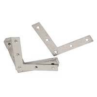 THGS 12pcs Angle Plate Corner Brace Flat L Shape Repair Bracket 80x80mm Silver