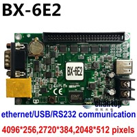 BX-6E2 network RJ45/USB/RS232 port Ethernet 4096*256pixles single/double/full color super large lintel display led control card