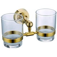 Free ship gold Finish TUMBLER HOLDER DOUBLE CUP HOLDER