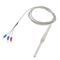 THGS 0-400C PT100 Type 5mm x 50mm Temperature Controller Thermocouple Probe 2 Meters