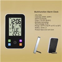 Weather Station Touch Screen Indoor Outdoor Humidity Clock Temperature Sensor Hygrometer Digital Wireless Room Thermometer
