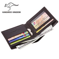Kangaroo Kingdom Famous Brand Men Wallets Genuine Leather Short Design Purse Business Male Pocket Wallet Credit Card Holder