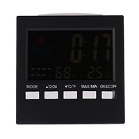 Digital Thermometer Hygrometer temperature humidity clock Colorful LCD Alarm Snooze Function Calendar weather station termometro