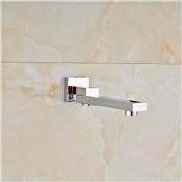 Uythner Chrome Polish Wall Mounted Waterfall Spout Pool Bathroom Tub Faucet Solid Brass