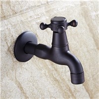 Bibcocks Decorative Outdoor Wall Mounted Black Faucets Garden ORB Tap Bathroom Washing Machine /Mop Faucet SY-850