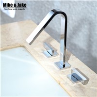 Deck mounted 3 hole basin mixer chrome basin faucet white crane bathroom faucet mixer tap water cock for bathroom