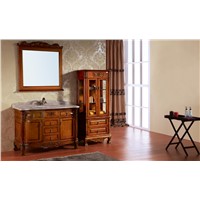 Elegant French style solid wood bathroom vanity cabinet