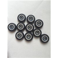 10pcs 5*23*7.5mm Plastic Coated Tire Wheel Arc Ball Bearing for Furniture Pulley