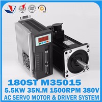 2017 Hot Sale New Arrival Ccc Motor For Sewing Machine 5.5kw Servo Motor Kits 180st M35015 3 Phase Electric 35n.m 380v Driver