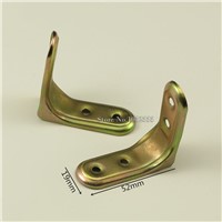 50PCS 19*52mm Iron L Shape Furniture Corner Brackets Shelf Support Right Angle Connector Mounting Bracket Protector K236