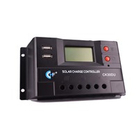 10pcs/lot Intelligent Off-grid PWM 30A 12V/24V Solar Charge Controller LCD Display USB Output 5V 1A  CK30DU