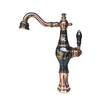New Arrivals Top-grade Brass and Jade Basin Sink Faucet Deck Mounted Bathroom Water Tap Hot and Cold Mixer Tap Basin Faucet