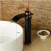 Newly Basin Faucets Bathroom Basin Sink Brass Mixer Tap Hot Cold Black Faucet Waterfall Mixer Bathroom Faucet