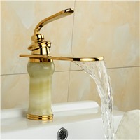 Big Waterfall  Basin Faucets Bathroom Basin Sink Brass Mixer Tap Hot Cold Golden Polished Faucet Waterfall Mixer Bathroom Faucet