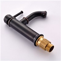 Vintage Black bronze copper faucet black antique single handle faucet hot water drawing simple single control