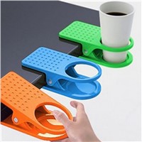 Hot Sale Plastic cup clip Drink Cup Coffee Holder Clip Desk Table Home Office Use Candy Colors