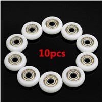 10pcs 5*23*7mm Nylon Plastic Carbon Steel Bearings Pulley Wheels Embedded Groove Suitable For Furniture Hardware Accessories