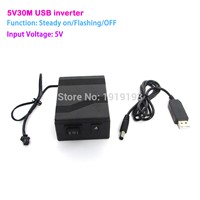 Newest DC-5V USB 30M EL wire inverter/driver powered by Mobile battery or USB for driving 30meter EL wire or 5meter EL strip