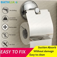 Stainless Steel Toilet paper Holder Heavy Duty  Suction Wall Mount Toilet Tissue Paper Holder Bathroom Paper Roll Holder