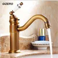 Luxury Antique Retro Faucet Basin Mixer Swivel Spout with ceramic handle Deck Mounted Vessel Sink water taps ZR116