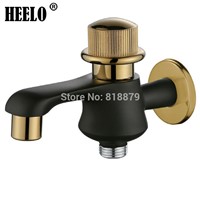 1/2 Brass bathroom lavatory single cold water tap outdoor garden wall tap bibcocks in chrome, gold, black or white