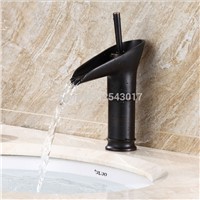 Black Waterfall Faucet Wine Glass Cup Style Single Handle Deck Mounted Basin hot&amp;amp;amp;cold Mixer Taps ZR299