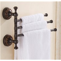 New and fashion Swivel Towel Bars Copper Wall Mounted Folding Movable Bathroom Towel Rail Rack Bathroom Towel Holder Hanger