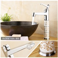 European style Rose golden bathroom basin faucet with polished chrome hot cold bathroom basin sink mixer tap