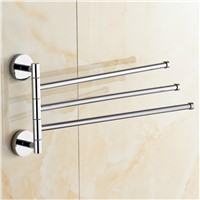 Solid Stainless Steel Silver Towel Racks Wall Mounted Bathroom Product Accessories Modern Polished Chrome Towel Bars 3/4 Arms